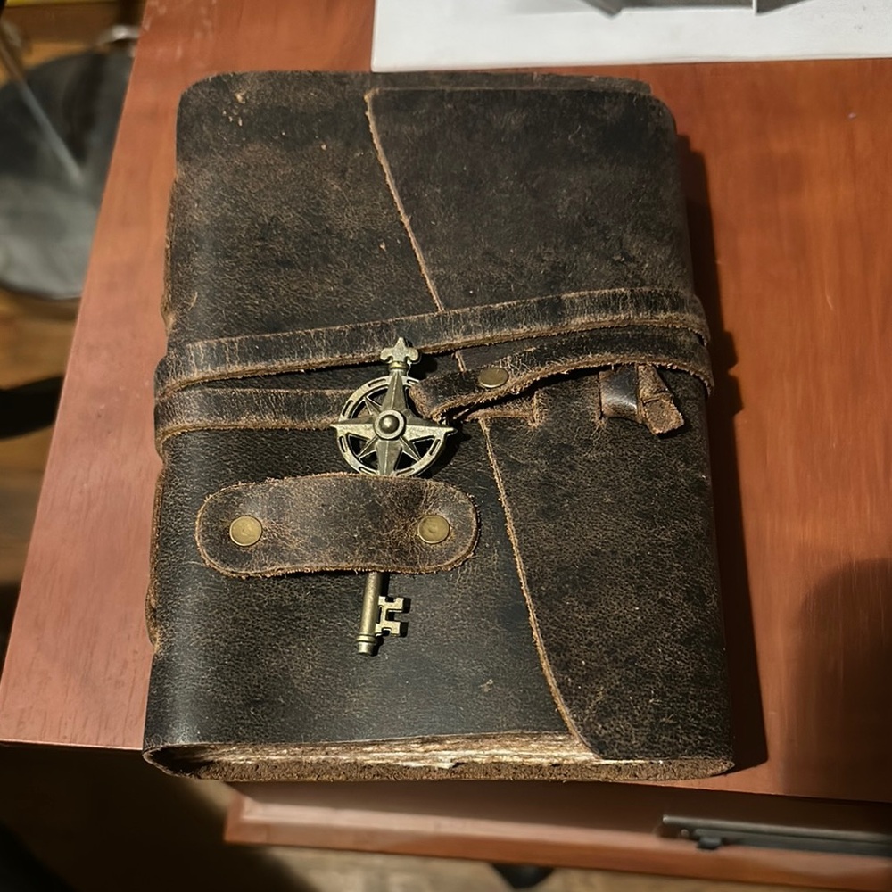 Vintage Style Leather Journal with Key Clasp
